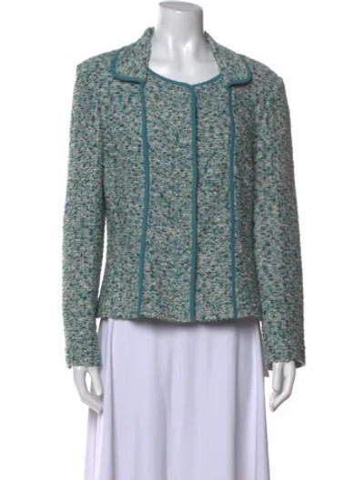 Pre-owned St John Square Neckline Sweater In Blue