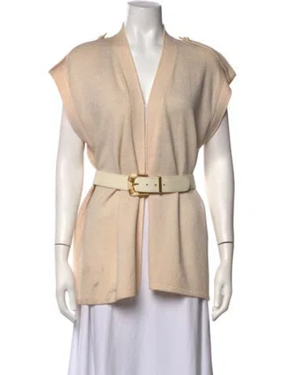 Pre-owned St John Square Neckline Sweater In Neutrals