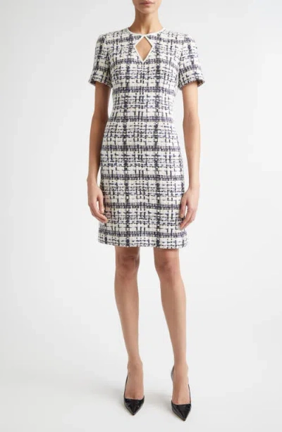 St John St. John St. Tropez Tweed Cutout Sheath Dress In Gray