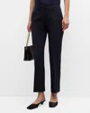 St John Straight-leg Ankle Stretch Crepe Suiting Pants In Dknv