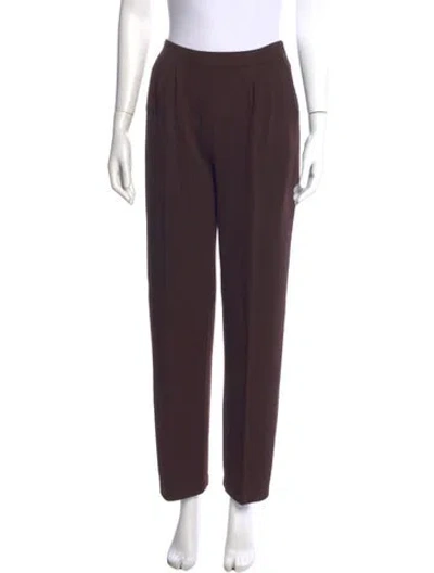 Pre-owned St John Straight Leg Pants In Brown