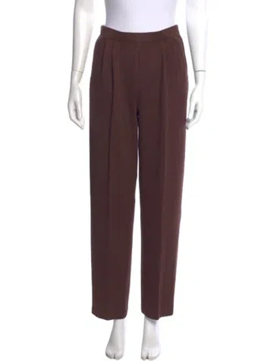Pre-owned St John Straight Leg Pants In Brown