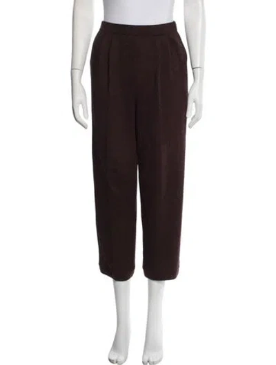 Pre-owned St John Straight Leg Pants In Brown/burgundy