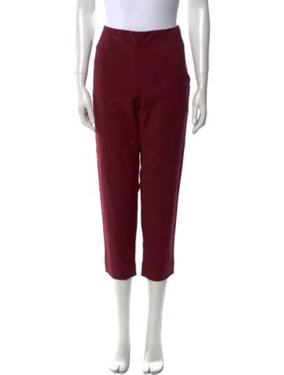 Pre-owned St John Straight Leg Pants In Burgundy