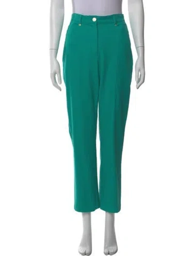 Pre-owned St John Straight Leg Pants In Green