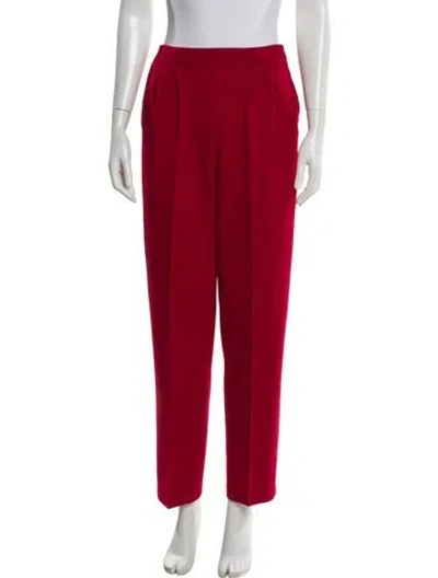 Pre-owned St John Straight Leg Pants In Red