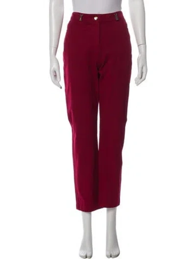 Pre-owned St John Straight Leg Pants In Red