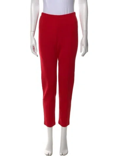 Pre-owned St John Straight Leg Pants In Red