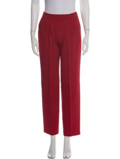 Pre-owned St John Straight Leg Pants In Red