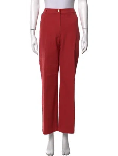 Pre-owned St John Straight Leg Pants In Red