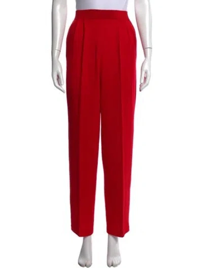 Pre-owned St John Straight Leg Pants In Red