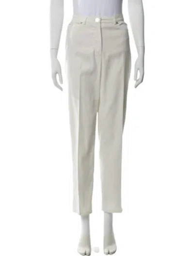 Pre-owned St John Straight Leg Pants In White
