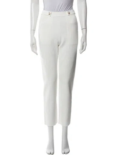Pre-owned St John Straight Leg Pants In White