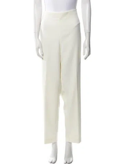Pre-owned St John Straight Leg Pants In White