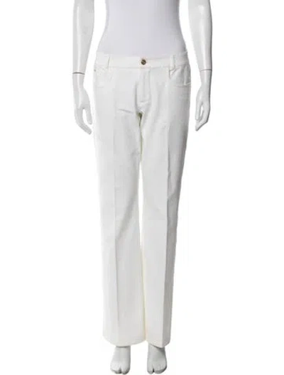 Pre-owned St John Straight Leg Pants In White