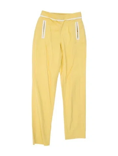 Pre-owned St John Straight Leg Pants In Yellow