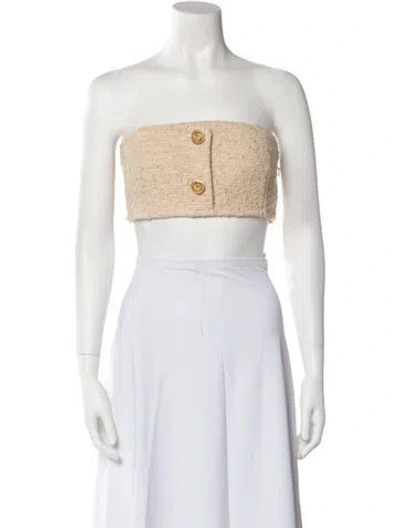 Pre-owned St John Strapless Crop Top W/ Tags In Neutral