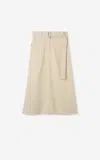 St John Stretch Cotton Canvas Skirt In Khai