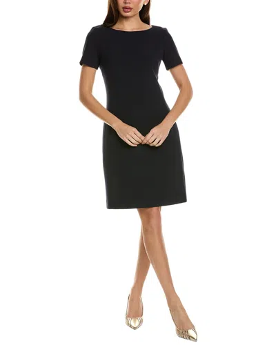 St John Stretch Crepe Sheath Dress In Blue