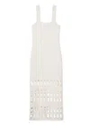 St John Stretch Knit Cut Out Gown In Ecru