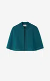St John Stretch Pique Knit Embellished Cape In Multi