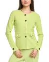 St John St. John Stretch Pique Knit Jacket In Green