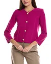 St John St. John Stretch Pique Knit Jacket In Pink