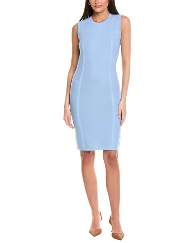 St John St. John Stretch Pique Knit Sheath Dress In Blue