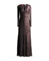St John St. John Long Sleeve Sequin Stretch Knit Gown In Brown