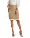 St John St. John Stretch Teddy Wool-blend Skirt In Brown