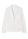 St John Stretch Tweed Suiting Jacket In Ivory