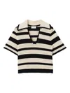 St John Pointelle Stripe Sweater In Multi