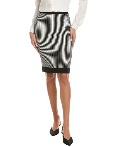 St John St. John Stripe Pencil Skirt In Black