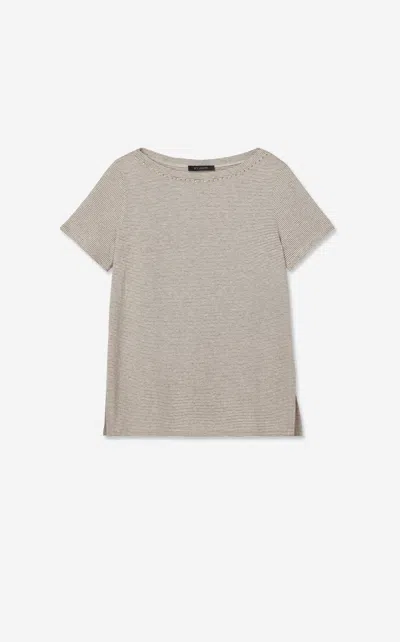 St John Striped Bateau Neck Tee In Grec