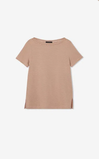 St John Striped Bateau Neck Tee In Tnem