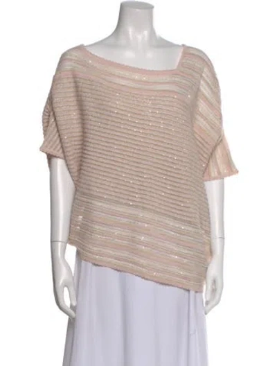 Pre-owned St John Striped Bateau Neckline Top