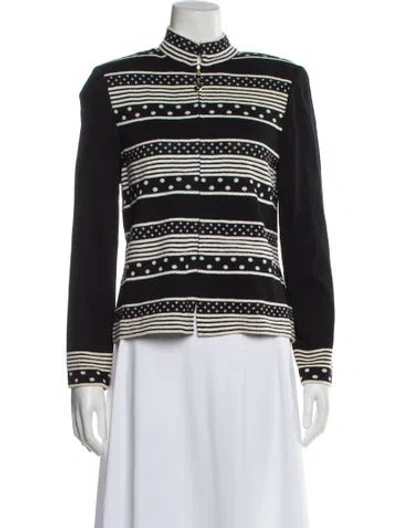 Pre-owned St John Striped Biker Jacket In Multi