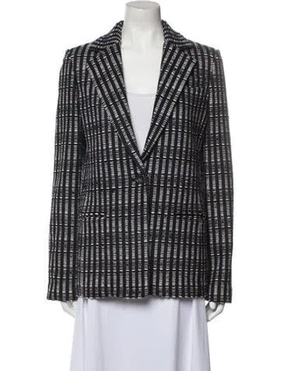 Pre-owned St John Striped Blazer In Black