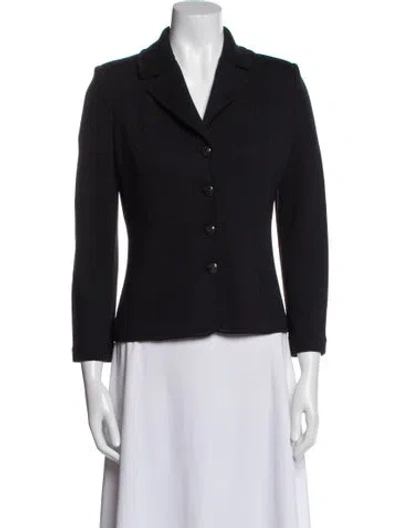 Pre-owned St John Striped Blazer In Black