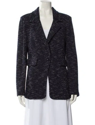 Pre-owned St John Striped Blazer In Blue