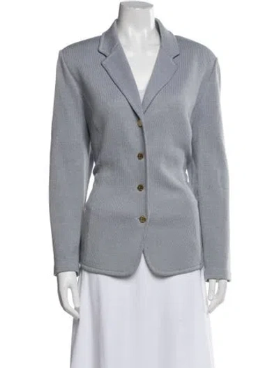 Pre-owned St John Striped Blazer In Blue