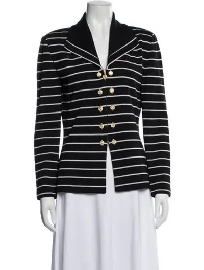 Pre-owned St John Striped Blazer In Gray