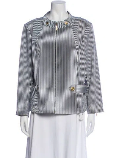 Pre-owned St John Striped Blazer In Multi