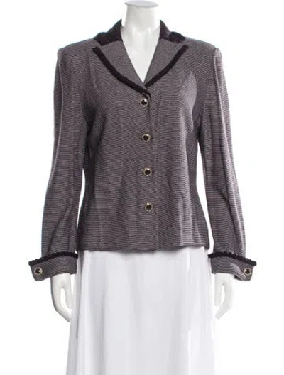 Pre-owned St John Striped Blazer In Multicolor