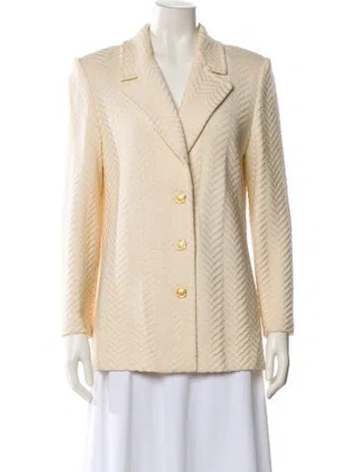 Pre-owned St John Striped Blazer In Neutral
