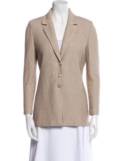 Pre-owned St John Striped Blazer In Neutral