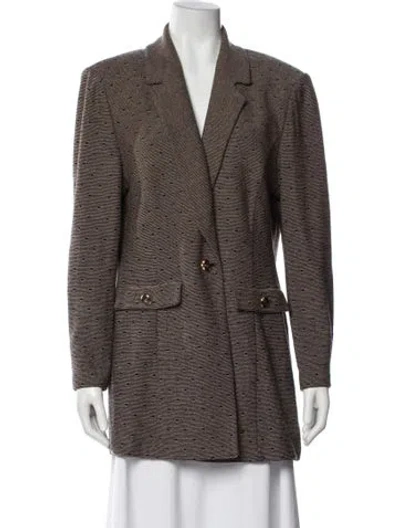 Pre-owned St John Striped Blazer In Neutral