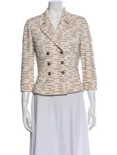 Pre-owned St John Striped Blazer In Neutral