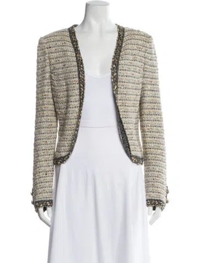 Pre-owned St John Striped Blazer In Neutral