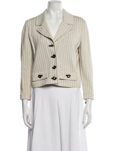 Pre-owned St John Striped Blazer In Neutrals